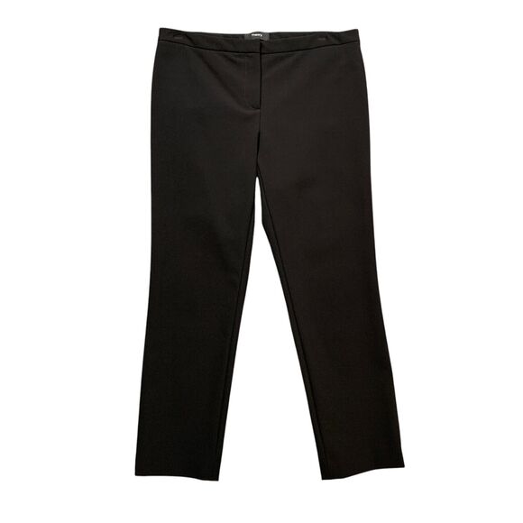 Theory Pants Womens 4 Black Flat Front Zip Fly Ankle Cropped Dress Trousers - Picture 1 of 14